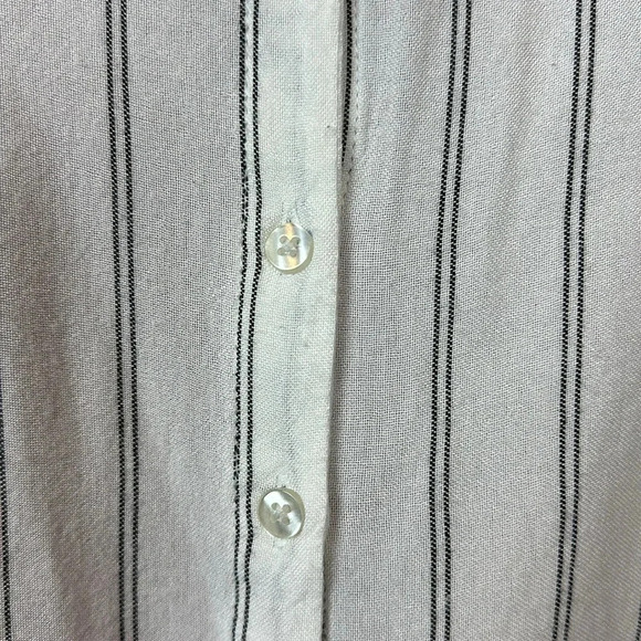 Anko viscose  short sleeve relaxed fit striped blouse waist tie - Picture 5 of 9